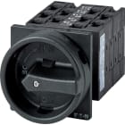 EATON INDUSTRIES - Interruttore generale T3, 32A, montaggio a incasso, 5 Unità costruttive, 10 poli, Funzione di arresto, maniglia rotativa nera e corona di bloc.