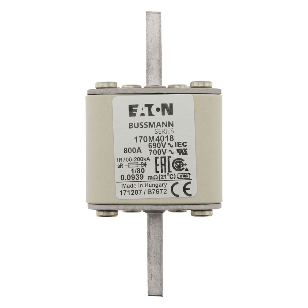 EATON INDUSTRIES - Cartuccia fusibile extra-rapido 800A 690V 53x108mm aR DIN IEC indicatore singolo 170M4018 FUSE 1/80 AR UC