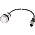 EATON INDUSTRIES - Pulsante piatto permanente bianco 1NA con cavo da 1m e connettore maschio M12A C22-DR-W-K10-P5.