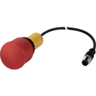 EATON INDUSTRIES - Pulsante arresto emergenza fungo 38 mm sblocco trazione 1 NC 1 NA cavo nero connettore M12A 4 poli 0,2 m C22-PV-K02-P1 P.EM.38 SB.TR.1NA1NC 0,2M.