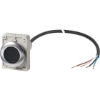EATON INDUSTRIES - Pulsante piatto ad impulso 1 NC cavo nero con estremita aperta 4 poli 3,5 m nero senza scritta ghiera frontale in metallo C30C-FD-S-K01-P65.