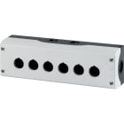 EATON INDUSTRIES - Custodia per montaggio sporgente, grigia RAL 7035, identificabile con configuratore a pulsante, 6 posizioni, ingresso cavo M22-I6-* custom.