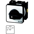 EATON INDUSTRIES - Interruttore voltmetrico T0-2-8011/E, 20 A, montaggio a incasso, 2 unità di contatto, 4 contatti, 45 gradi, permanente, con posizione 0 (Off), 0-Fase/Fase.