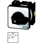 EATON INDUSTRIES - Interruttore voltmetrico T0-2-8011/E, 20 A, montaggio a incasso, 2 unità di contatto, 4 contatti, 45 gradi, permanente, con posizione 0 (Off), 0-Fase/Fase.