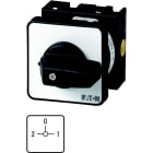 EATON INDUSTRIES - Invertitori, T0, 20 A, montaggio a incasso, 3 Unità costruttiva/e, Contatti: 6, 90°, permanente, con posizione 0, 2-0-1, SOND 27, numero di progettazione: 15190/E.