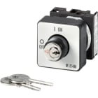 EATON INDUSTRIES - Interruttore a camme T0-1-102/EZ/S, ON/OFF, 20A, incasso a fissaggio centrale, 2 poli, piastra frontale, chiusura con funzionamento a chiave S-T0.