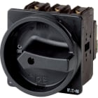 EATON INDUSTRIES - Interruttore generale P3 100A a incasso 3 poli + N con funzione di arresto maniglia rotativa nera e corona di blocco lucchettabile.