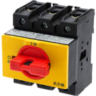 EATON INDUSTRIES - Interruttore ON/OFF, P3, 63 A, Da incasso in sistemi di distribuzione modulare, 3 poli, Funzione di arresto d'emergenza, con leva rossa e targhetta fr, SEZ POT 3P MODULARE MAN. RO.