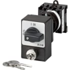 EATON INDUSTRIES - Interruttore T0-2-1/Z/SVA(A) 3P 20A, comando rinviato, leva nera, targhetta frontale, blocco con serratura a cilindro.