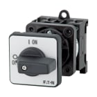 EATON INDUSTRIES - Interruttore P1-32A a comando rinviato, 3 poli, 1NA+1NC, leva nera e targhetta frontale.