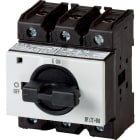 EATON INDUSTRIES - Interruttore P3-63A ON/OFF, Da incasso, 3 poli, 1NA+1NC, leva nera e targhetta frontale.