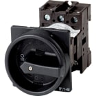 EATON INDUSTRIES - Interruttore generale P1 25A a comando rinviato 3 poli con Funzione di arresto maniglia rotativa nera e corona di blocco lucchetta.