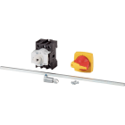 EATON INDUSTRIES - Interruttore generale P1 32A a comando rinviato 3 poli + N 1NA 1NC Funzione di arresto con maniglia rotativa nera e corona di blocco lucch SEZ4P32A HI11