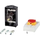 EATON INDUSTRIES - Interruttore generale P3 63A in custodia 3 poli 1NA 1NC Funzione di arresto con maniglia rotativa nera corona di blocco lucchettabile.