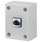 EATON INDUSTRIES - Interruttore generale, P1, 25 A, in custodia, 3 poli + N, Funzione di arresto, con maniglia rotativa nera e corona di blocco, lucchettabile in posizione.