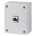 EATON INDUSTRIES - Interruttore generale T0 20 A in custodia 3 Unità costruttiva/e 3 poli + N 1 NA 1 NC Funzione di arresto con maniglia rotativa nera e corona.