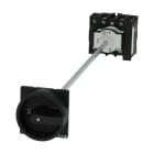 EATON INDUSTRIES - Interruttore generale P1 40A a comando rinviato 3 poli + N Funzione di arresto con maniglia rotativa e corona di blocco nere bloccabile in posizione grigia lucida.