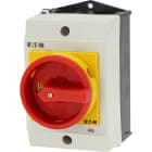 EATON INDUSTRIES - Interruttore generale T0 20 A in custodia 1 Unità costruttiva/e 2 poli Funzione di arresto con maniglia rotativa nera e corona di blocco lucchetto.