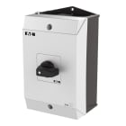 EATON INDUSTRIES - Interruttore generale T0 20A in custodia 4 Unità costruttive 8 poli Funzione di arresto d'emergenza con maniglia rotativa rossa e anello di arresto.