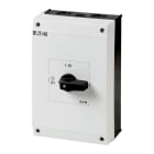 EATON INDUSTRIES - P3 Interruttore ON/OFF, 63A, 3P, in custodia, con leva nera e targhetta frontale.