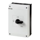EATON INDUSTRIES - P3 Interruttore ON/OFF, 63A, 3P, in custodia, con leva nera e targhetta frontale.
