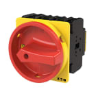 EATON INDUSTRIES - P3-63/EA/SVB/N SEZ. Interruttore generale, 63A, montaggio a incasso, 3 poli + N, Funzione di arresto d'emergenza, maniglia rotativa rossa e anello di blocco gial.