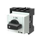 EATON INDUSTRIES - Interruttore 32A P1 con maniglia e piastra frontale, montaggio quadro distribuzione servizio, sezionatore potenza 3P+N x32A modular.