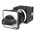 EATON INDUSTRIES - Interruttore a camme ON/OFF, T0, 20A, da incasso con fissaggio centrale, 4 unità costruttive, 6 poli, 1 normalmente aperto, 1 normalmente chiuso, leva nera e targhetta frontale.