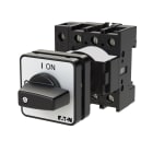 EATON INDUSTRIES - Interruttore P1-32A con comando rinviato, 3 poli + N, leva nera e targhetta frontale.