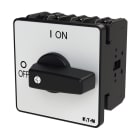 EATON INDUSTRIES - Interruttore P3-63/E/N, 63A, montaggio incasso, 3 poli + N, leva nera e targhetta frontale.