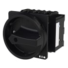 EATON INDUSTRIES - Interruttore generale P3 63A a incasso 3 poli 1NA 1NC Funzione di arresto con maniglia rotativa nera e corona di blocco lucchetto.