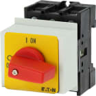 EATON INDUSTRIES - Interruttore P1 32A Da incasso in sistemi di distribuzione modulare 3 poli Funzione di arresto d'emergenza con leva rossa e targhetta fr.