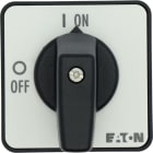 EATON INDUSTRIES - Interruttore T0-2-1, 20A, montaggio a incasso, 2 unità costruttive, 3 poli, leva nera e targhetta frontale.