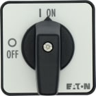 EATON INDUSTRIES - Interruttore T0-2-1, 20A, montaggio a incasso, 2 unità costruttive, 3 poli, leva nera e targhetta frontale.