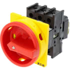 EATON INDUSTRIES - Interruttore generale P1 25 A montaggio a incasso 3 poli Funzione di arresto d'emergenza con maniglia rotativa rossa e anello di blocco giallo SEZ POT 3P INCASSO EMERGENZ.