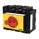 EATON INDUSTRIES - P3 Interruttore ON/OFF, 63A, Da incasso in sistemi di distribuzione modulare, 3 poli + N, 1 NA, 1 NC, Funzione di arresto d'emergenza, con leva rossa.