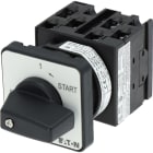 EATON INDUSTRIES - Pulsante on/off, T0, 20 A, montaggio a incasso, 3 unità costruttive, contatti: 6, con ritorno in posizione start, 90°, ritentivo, con posizione 0 - T0-3-15513/e comm. camme 3p 0-1-start(rit.
