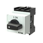 EATON INDUSTRIES - Interruttore ON/OFF, P1, 25 A, Da incasso in sistemi di distribuzione modulare, 3 poli, con leva nera e targhetta frontale.