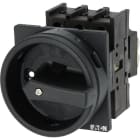 EATON INDUSTRIES - Interruttore generale P1 32A montaggio incasso 3 poli Funzione arresto maniglia rotativa nera corona blocco lucchettabile posizione.