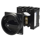 EATON INDUSTRIES - Interruttore generale P1-25A a comando rinviato 3 poli + N 1NA 1NC Funzione di arresto con maniglia rotativa nera e corona di blocco lucchetto.