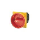 EATON INDUSTRIES - Interruttore generale P1 da 32A a incasso 3 poli + N 1NA 1NC Funzione arresto d'emergenza maniglia rotativa rossa anello.