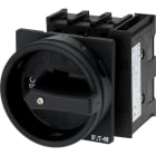 EATON INDUSTRIES - Interruttore generale P1 25A a incasso 3 poli 1NA 1NC Funzione di arresto maniglia rotativa nera corona di blocco lucchetto.