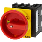 EATON INDUSTRIES - Interruttore generale P1 32A a incasso 3 poli 1NA 1NC Funzione di arresto d'emergenza con maniglia rotativa rossa e anello di blocco.