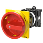 EATON INDUSTRIES - Interruttore generale T0 20A a comando rinviato 2 Unità costruttive 3 poli 1 NA Funzione di arresto d'emergenza con maniglia rotativa rossa.