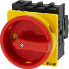 EATON INDUSTRIES - Interruttore generale P1 32A montaggio a incasso 3 poli + N Funzione di arresto d'emergenza con maniglia rotativa rossa e anello di blocco gial.