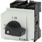 EATON INDUSTRIES - Interruttore ON/OFF, P1, 32 A, Da incasso in sistemi di distribuzione modulare, 3 poli, con leva nera e targhetta frontale.