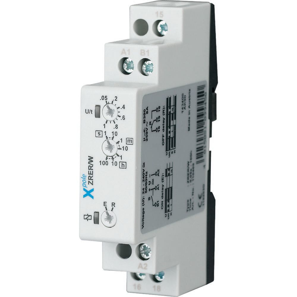 EATON INDUSTRIES - Relè temporizzatore multifunzione, 2 funzioni, 1 contatto in scambio ZRER/W TEMP.RIT.ECC. E DISEC. 1SC.