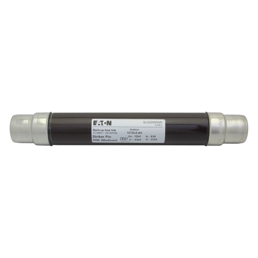 EATON INDUSTRIES - Cartuccia fusibile 12THQEJ100, 12KV, 100A, 2.5", DIN, 12 kV, 63 kA, 64 x 537 mm, Back-up, Brown Resin.