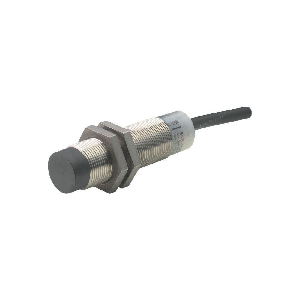 EATON INDUSTRIES - Interruttore di prossimità E57 Premium+ Short-Series, 1 NA, A 2 fili, 40 - 250 V AC, M18 x 1 mm, Sensore 8 mm, Sporgente, Acciaio inox, Cavo di collegamento 2M.