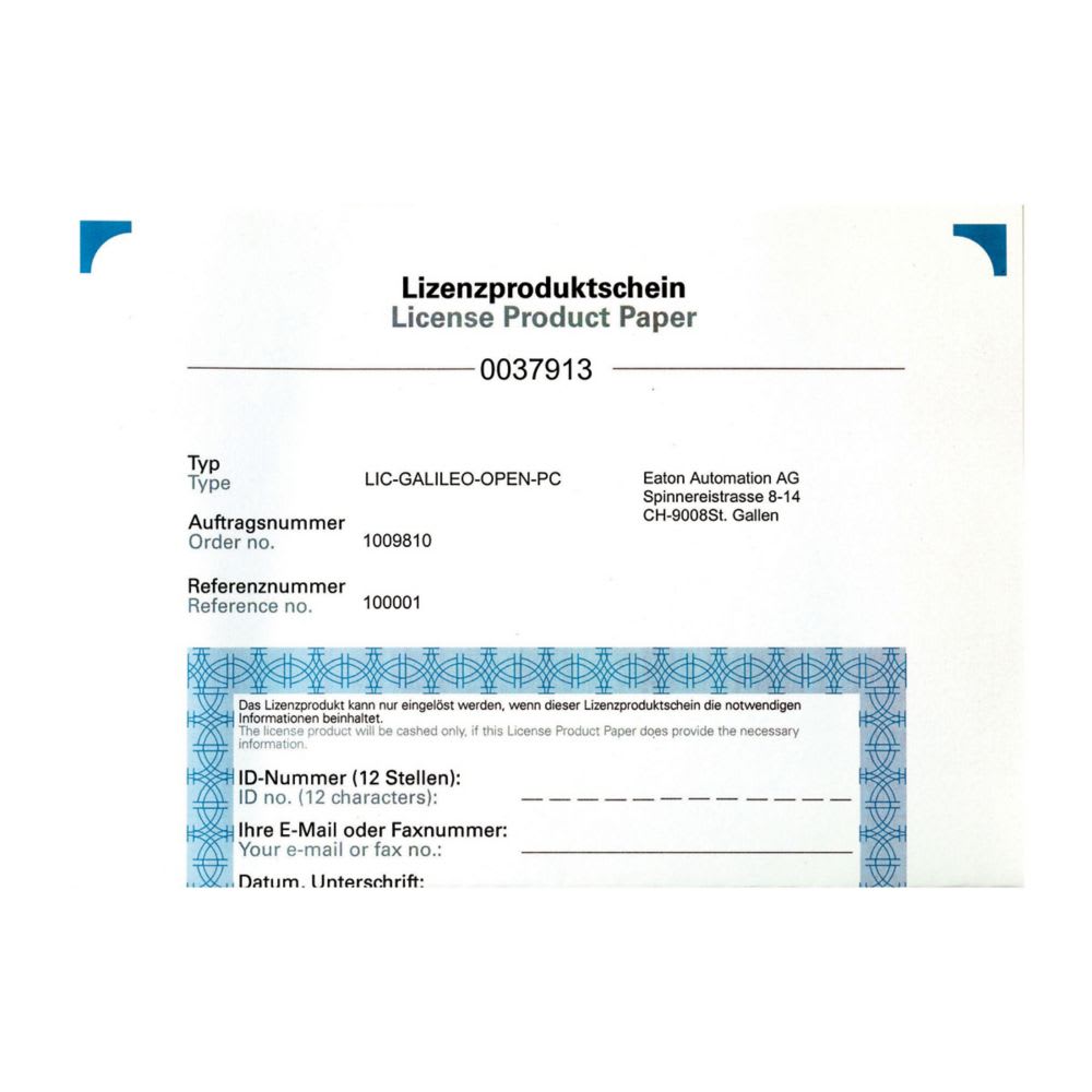 EATON INDUSTRIES - licenza galileo open per pc-lic-galileo-open-pc